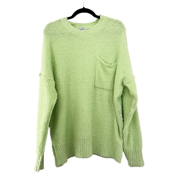 MUDPIE Rome Chenille Oversized Sweater in Lime One Size - Picture 2 of 6